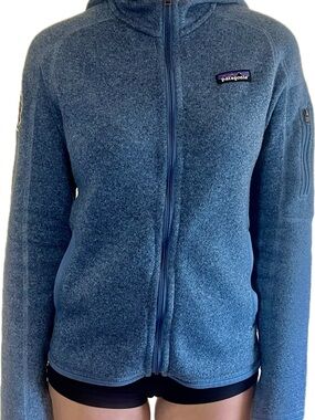 Patagonia Heathered Slate Blue Hooded Full-Zip Better Sweater Jacket